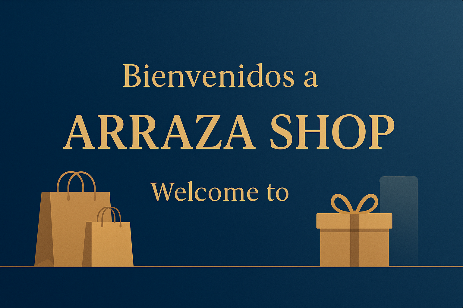PORTADA DE BIENVENIDA A LA TIENDA VIRTUAL DE ARRAZA SHOP